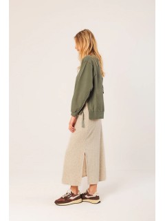 FALDA RECTA LARGA RIZO