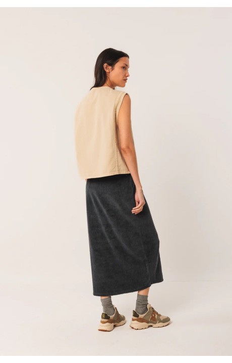 FALDA RECTA LARGA RIZO