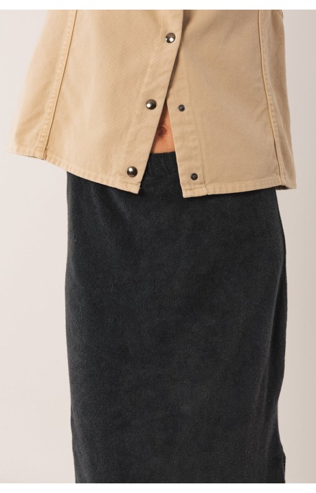 FALDA RECTA LARGA RIZO