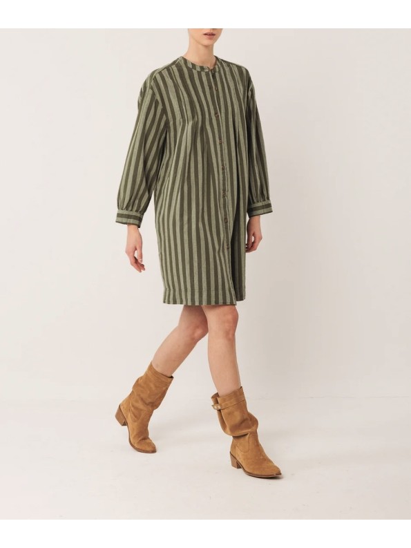 VESTIDO ALGODÓN PLIEGUES