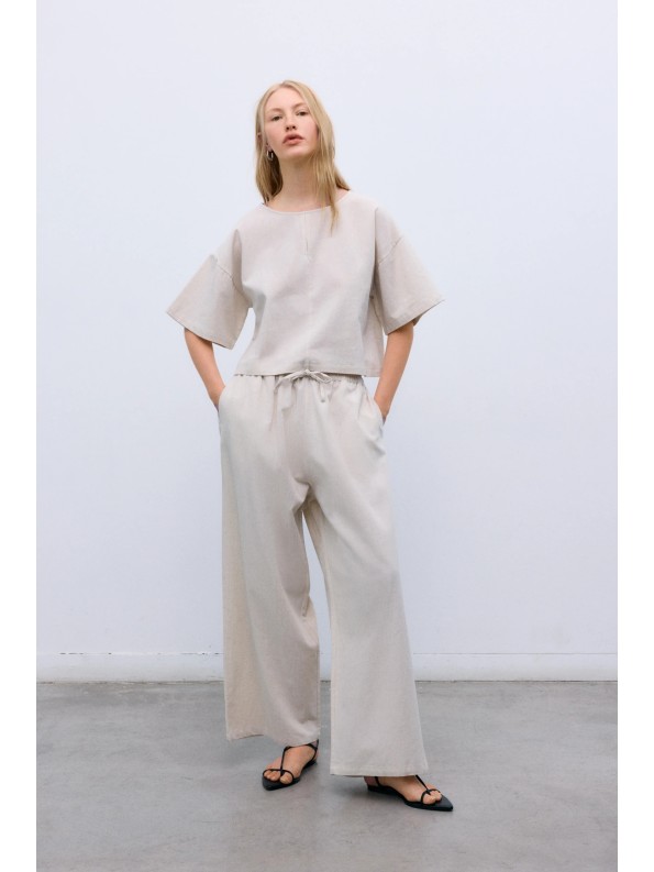 PANTALON PALAZZO MELISSA SAND