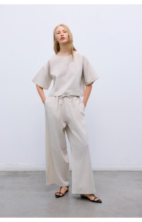 PANTALON PALAZZO MELISSA SAND