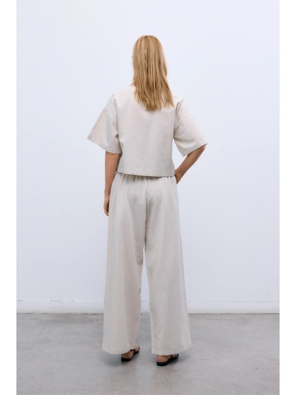 PANTALON PALAZZO MELISSA SAND