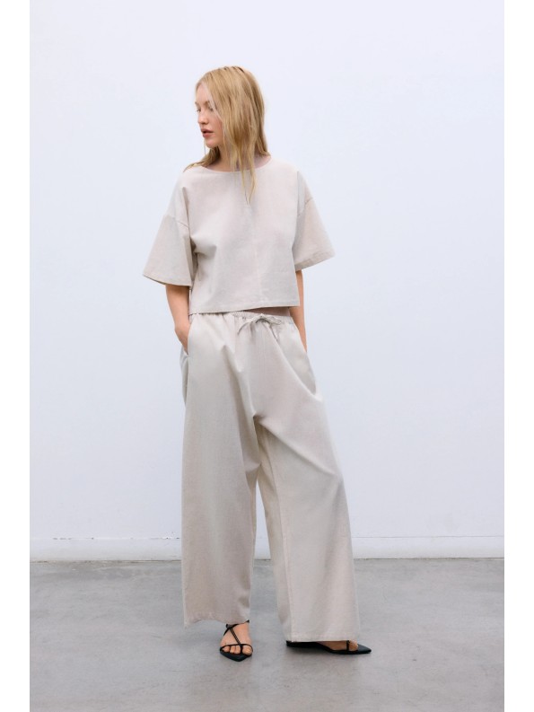 PANTALON PALAZZO MELISSA SAND