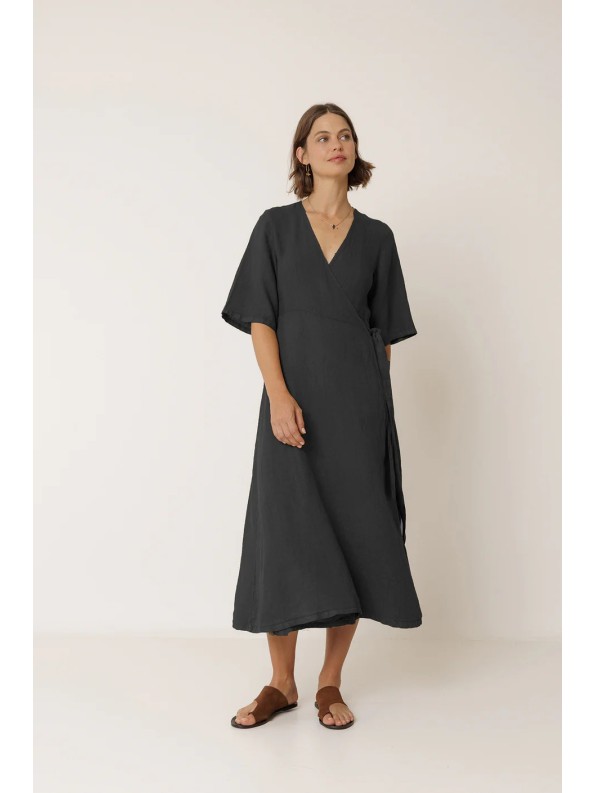 VESTIDO CRUZADO LINO