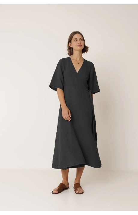 VESTIDO CRUZADO LINO