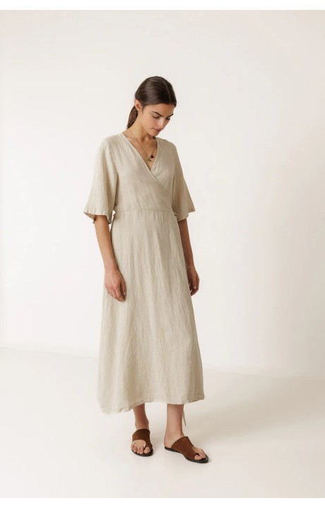 VESTIDO CRUZADO LINO