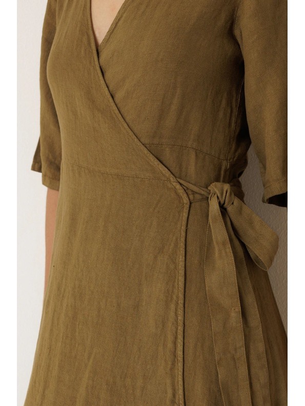 VESTIDO CRUZADO LINO