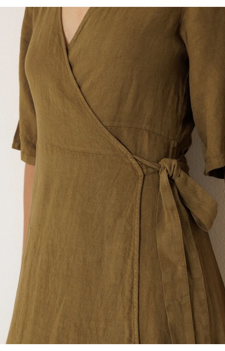 VESTIDO CRUZADO LINO