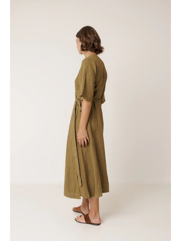 VESTIDO CRUZADO LINO