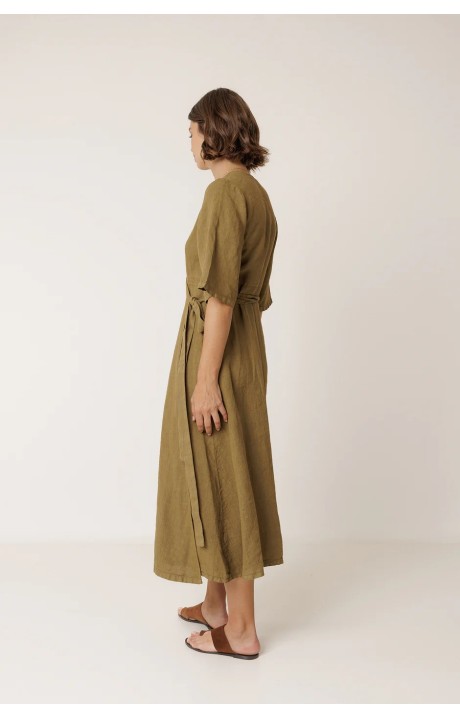 VESTIDO CRUZADO LINO