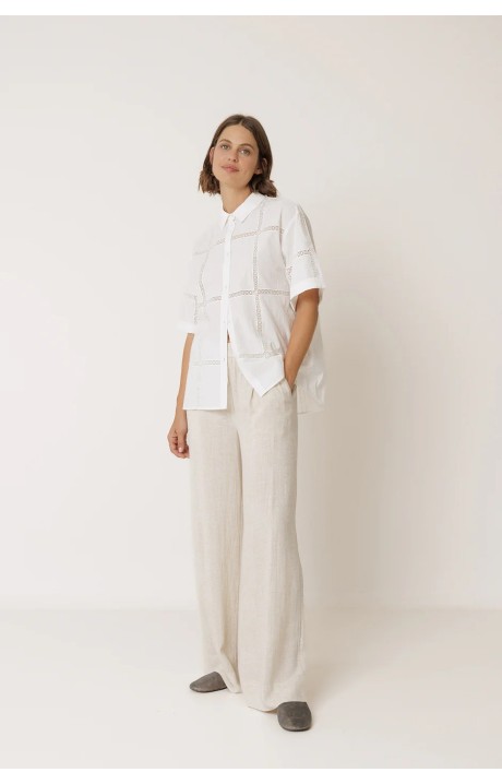 CAMISA POPELIN CON PUNTILLAS